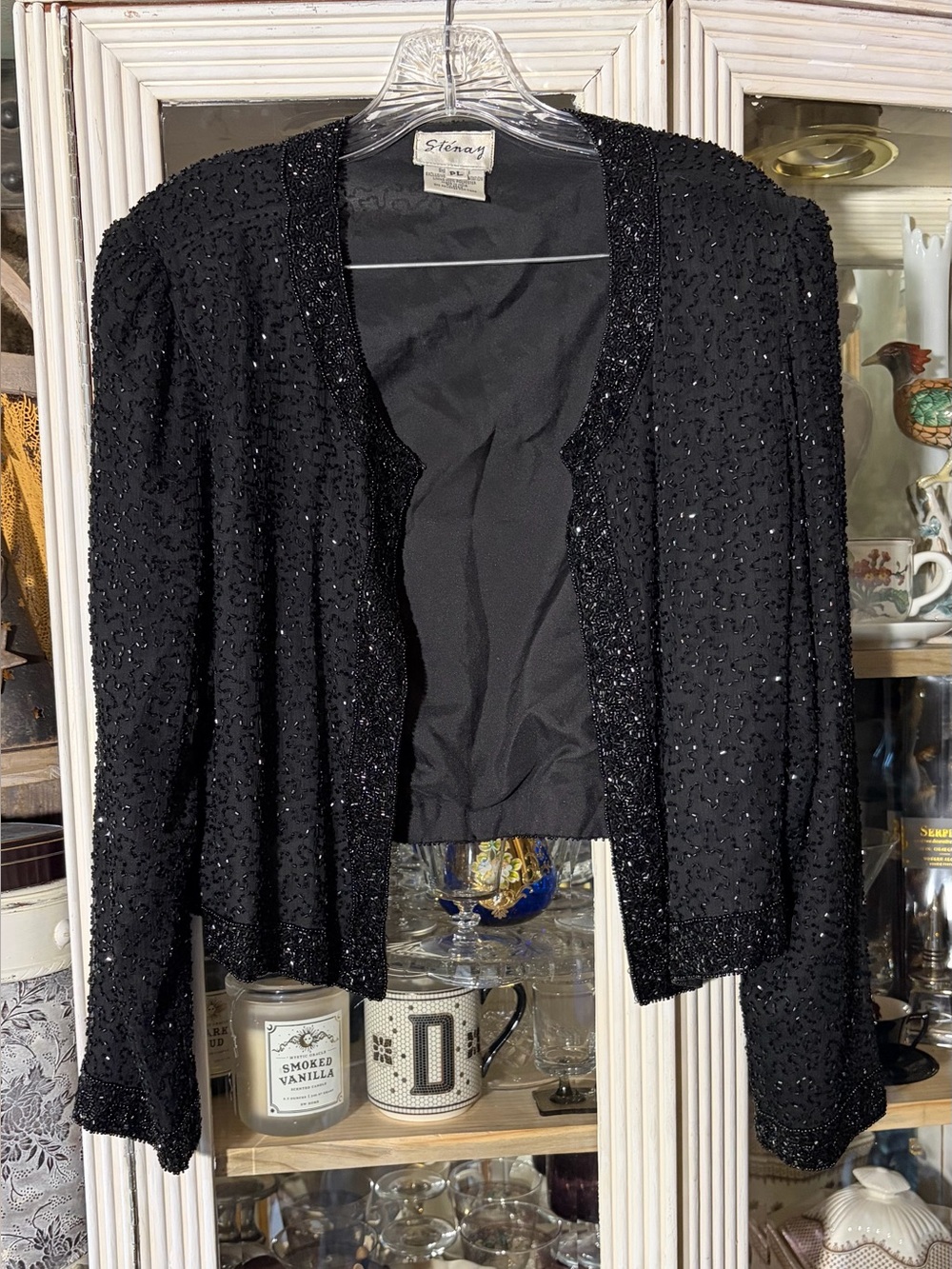 Stenay black beaded evening jacket formal wear